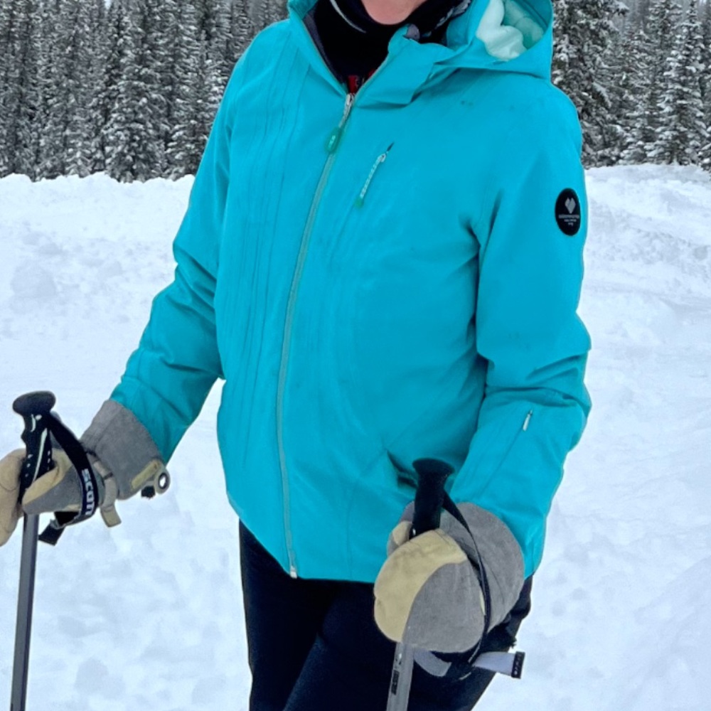 Obermyer blue women’s ski jacket, size 8